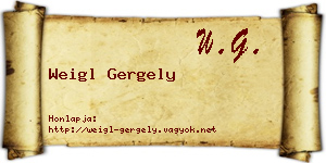 Weigl Gergely névjegykártya